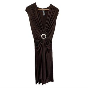 Bisou Bisou by Michele Bohbot, stunning vneck evening dress,